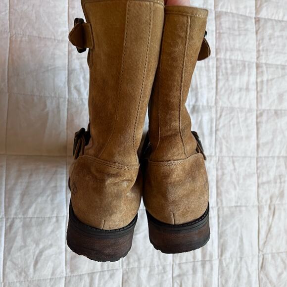UGG Chaney Camel Suede Buckle Strap Zip Up Boots Cottagecore Prairie - US 8 - Picture 7 of 12